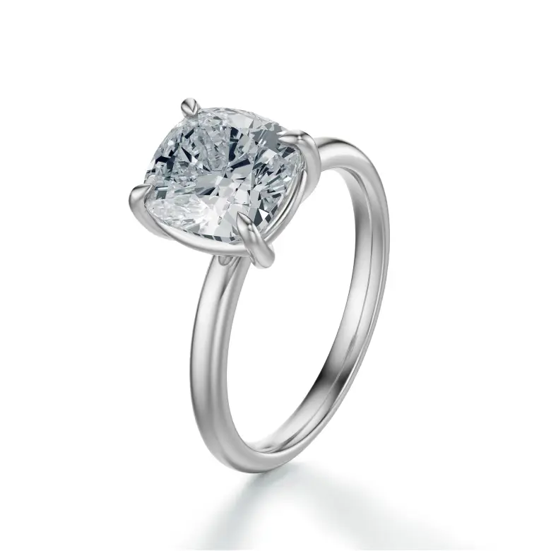 Pierścionek z diamentem szlif cushion białe złoto SBPZ_040